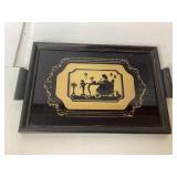 Vintage Silhouette Picture in Frame, 9 x 13 Inches