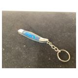 Folding Pocket Knife with Damascus Blade and Key C