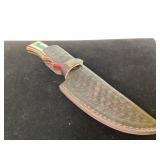 Custom Handmade Knife with Multicolored Handle and