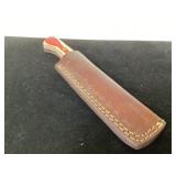 Damascus Steel Knife With Multicolored Handle and