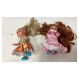 Two 4 1/2-Inch Dolls with Clothing and Shoes