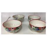 Four Pioneer Woman Bowls with Floral Design, 6 Inc