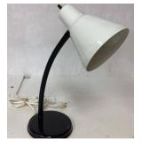 Adjustable Desk Lamp with White Shade and Black Ba