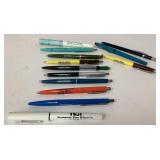 Vintage Advertising Pens in Various Styles and Col