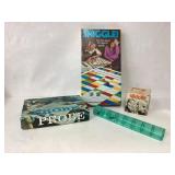 Four Vintage Board and Word Games, Including Probe
