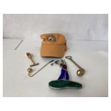 Golf Memorabilia Lot Including Cap, Stained Glass