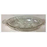 EAPG Glass Dish with Handles, 4 x 8 1/2 Inches