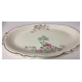 Floral China Platter with Scalloped Edges, Approx.