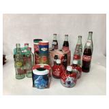 Huge Coca Cola Collection Lot with Bottles and Tin
