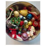 Large Old Christmas Tin With Vintage Ornaments