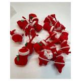 Red Felt Santa Claus and Stocking Ornaments