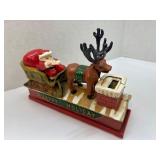 Cast Iron Holiday-Themed Bank Featuring Santa, Rei