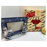 Holiday Decor Items Including Tree Stand, Snowman