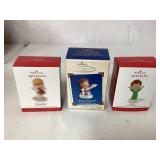 Three Hallmark Keepsake Ornaments in Original Boxe