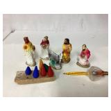 Vintage Nativity Figures and Untested Christmas Li