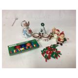 Misc Vintage Christmas Lot with Figurines and Acce