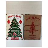 Two Shiny Brite Metal Christmas Signs