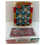 Vintage Blue Glass Ornaments and Spangler Candy Ca