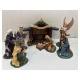 Thomas Kinkade Nativity Scene Figurine Set with St