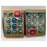 Shiny Brite Blue and Silver Glass Christmas Orname