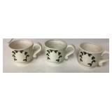 3 Ceramic Holly-Themed Mugs, Approx. 3 1/2 Inches