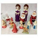 Vintage Gurley Christmas Candles and White Basket