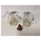 Metal Wire Angels and Bell Ornament