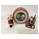 Debbie Mumm Christmas Figurines and Plate Set