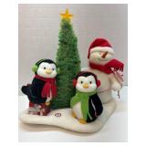 Holiday Penguin and Snowman Display with Christmas