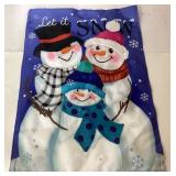 12 x 18 Snowman-Themed Flag with ï¿½Let It Snowï¿½ Tex