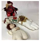 Five Fabric Christmas Ornaments