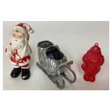 Misc Christmas Lot Featuring Santa Figurines and S