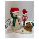 Hallmark 2013 Snowman Plush Display with Dog and B