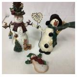 Snowman and Snowwoman Figurines With Accessories