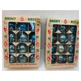 Two Boxes of Shiny Brite Glass Christmas Tree Orna