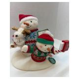 Hallmark Snowman and Reindeer Figurine with Festiv