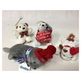 Four Coca-Cola and Promotional Plush Toys