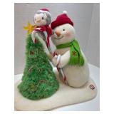 Holiday-Themed Snowman with Christmas Tree Ceramic