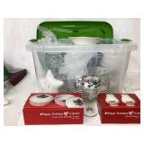 Tote Full of Christmas-Themed Dishes and Accessori