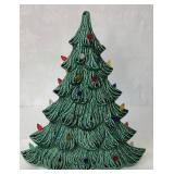 Green Ceramic Christmas Tree with Multicolored Lig
