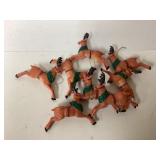 Vintage Reindeer Ornaments with Green Accents