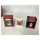 Three Hallmark Keepsake Christmas Ornaments in Ori