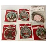 Holiday-Themed Wooden Ornaments and Banner Kit