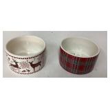 Two Ceramic Bowls by The Bake Shop With Reindeer a