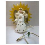 Vintage Lighted Angel Tree Topper with Gold Starbu