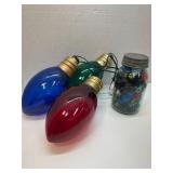 Oversized Light Bulb Decorations with Jar of Mini