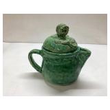 Green Ceramic Teapot with Lid by Tim Parra