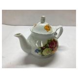 Porcelain Teapot with Floral Design, 6 Inches Tall