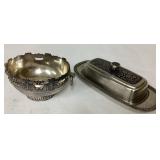 Two-Piece Set: Oneida Silver-Plated Butter Dish an