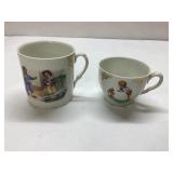 Porcelain Mug and Cup Set with Gold Accents and Ch